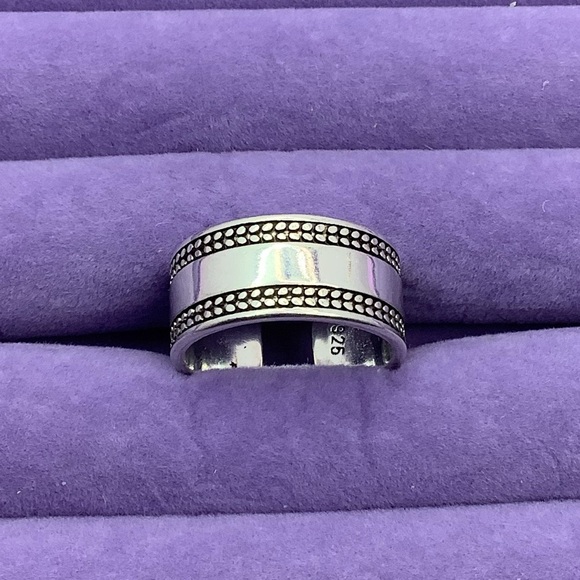 Sterling silver signed Open Back Ring size 7.5 - Picture 2 of 6